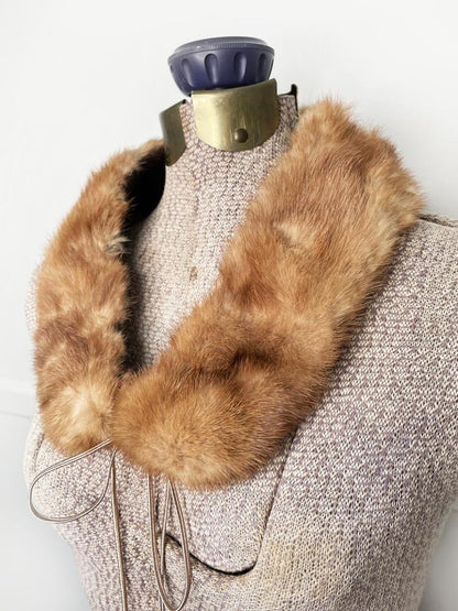 vintage mink fur small peter pan collar - good market thrift store