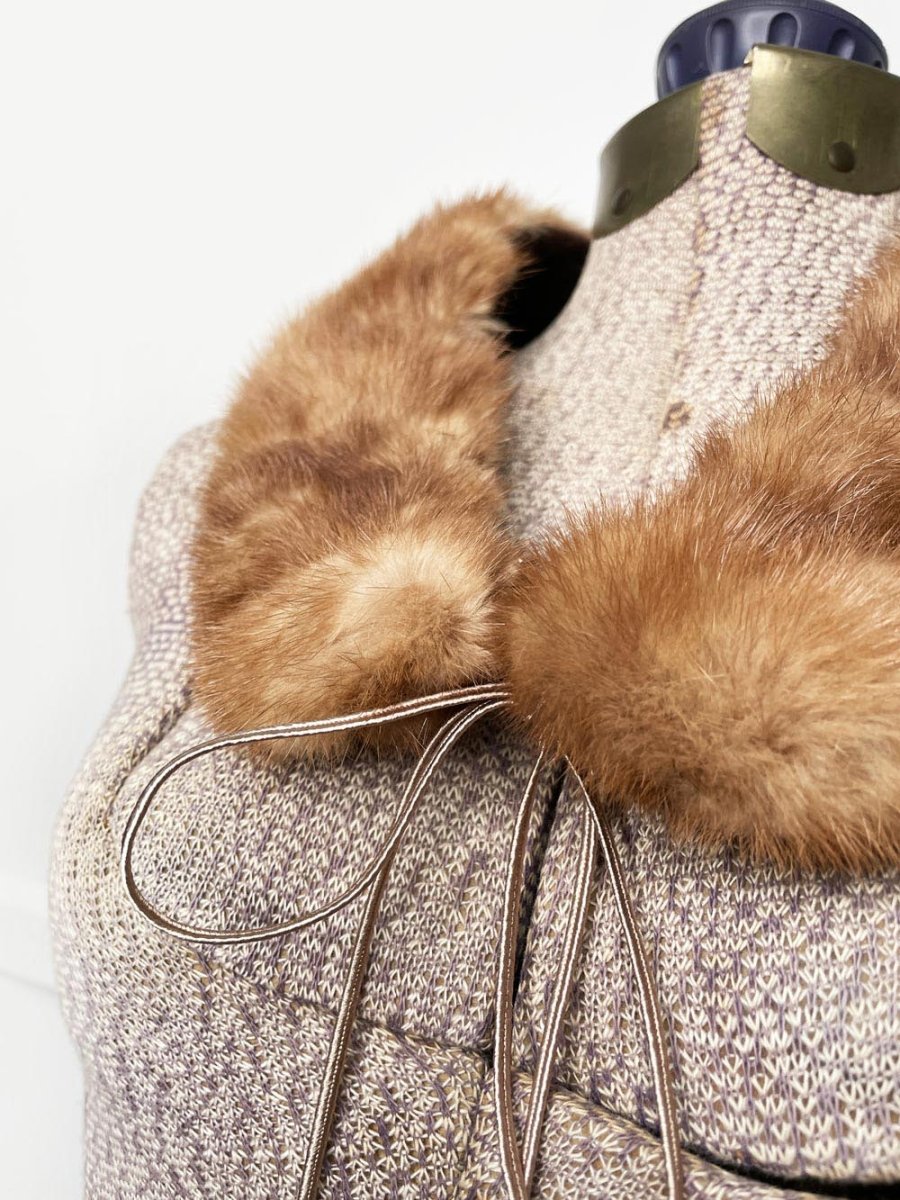 vintage mink fur small peter pan collar - good market thrift store