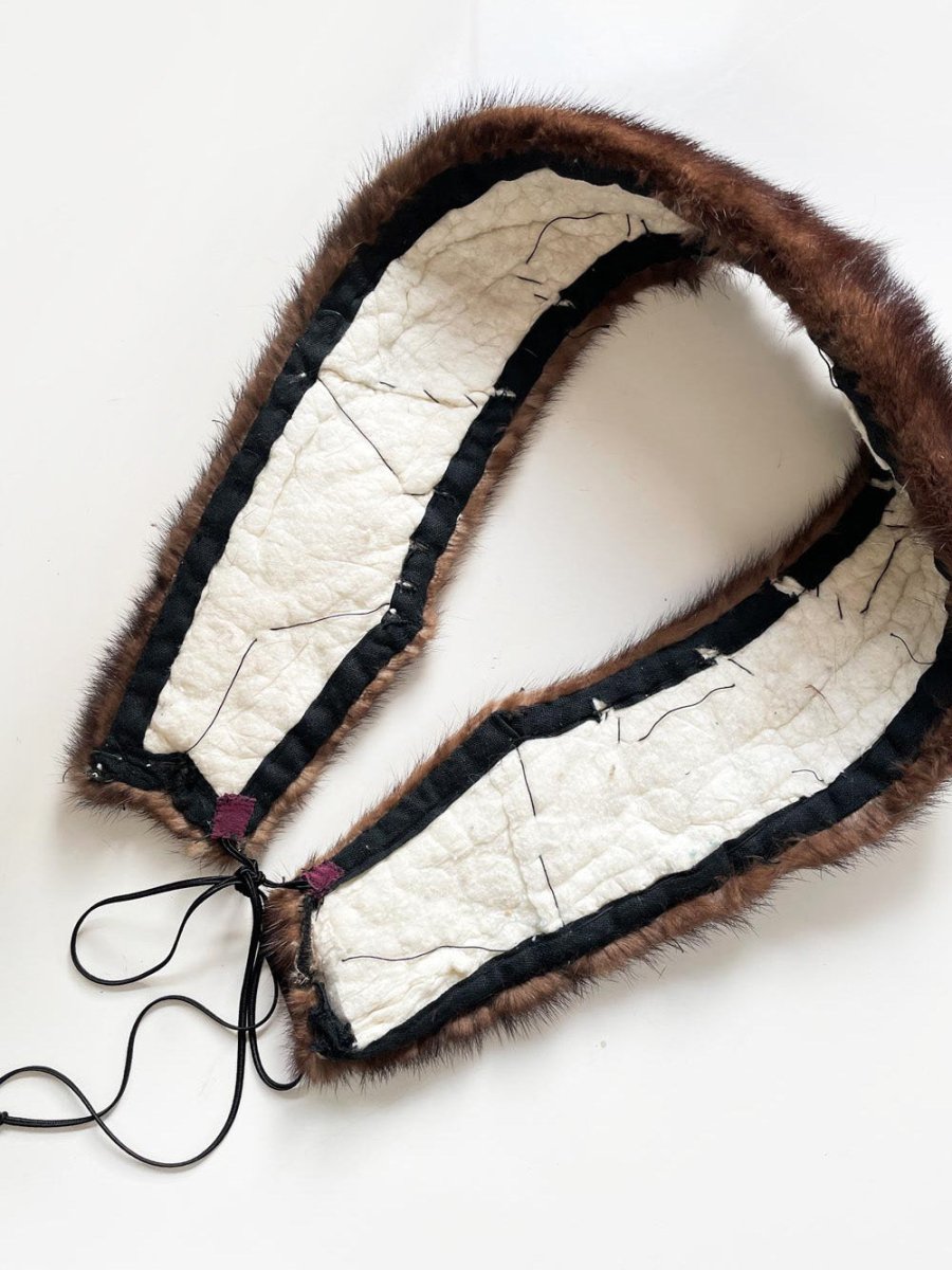 vintage mink fur stole tie collar - good market thrift store
