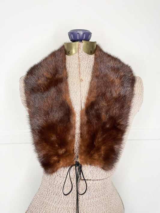 vintage mink fur stole tie collar - good market thrift store