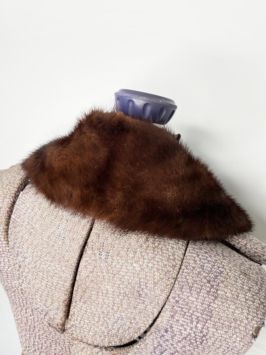 vintage mink fur stole tie collar - good market thrift store