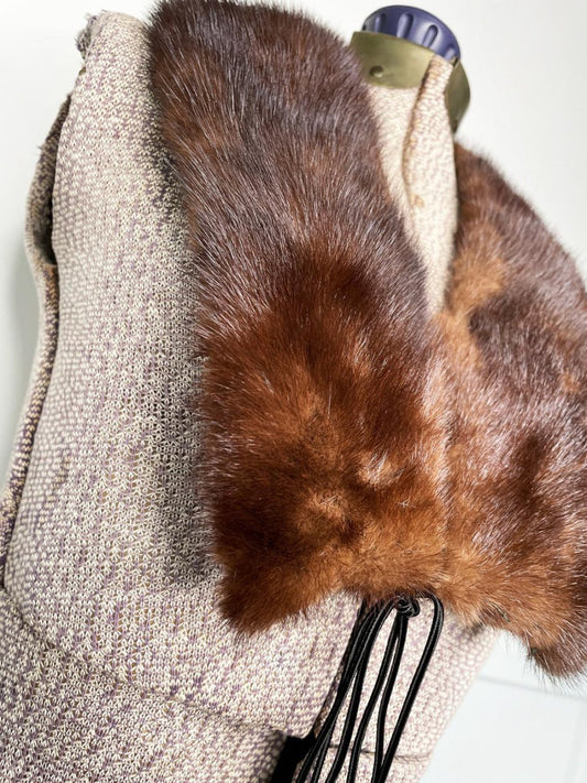 vintage mink fur stole tie collar - good market thrift store