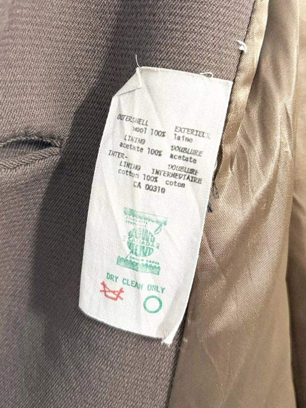 vintage mink trim 100% wool double breasted coat | union made - good market thrift store