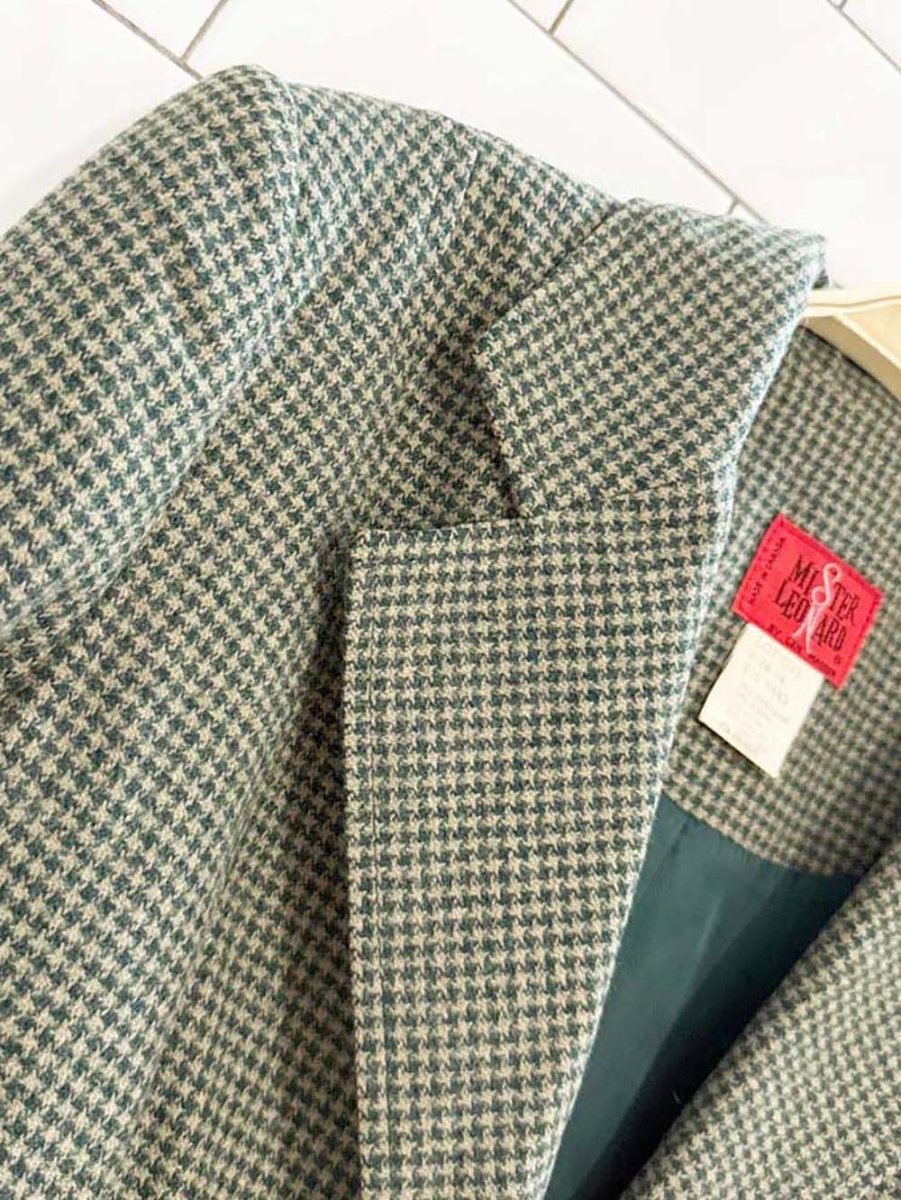 vintage mister leonard wool - angora houndstooth blazer | made in Canada - good market thrift store