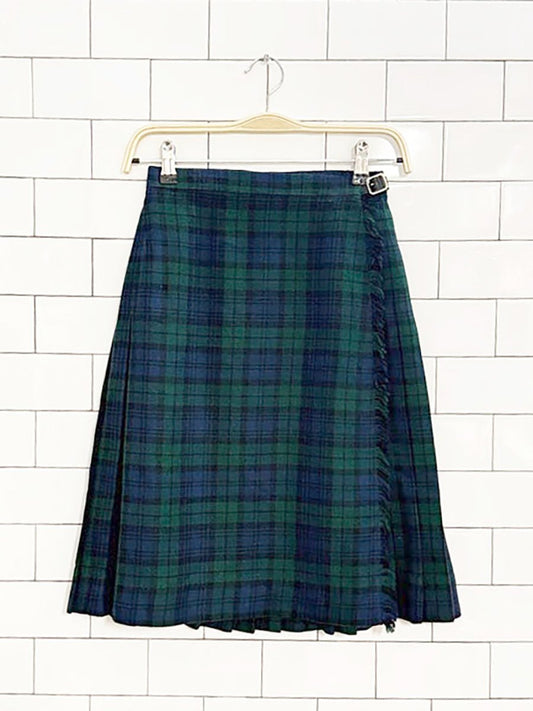 vintage moffat weavers wool - blend pleated plaid skirt | made in Scotland - good market thrift store