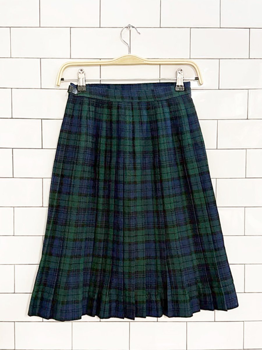 vintage moffat weavers wool - blend pleated plaid skirt | made in Scotland - good market thrift store