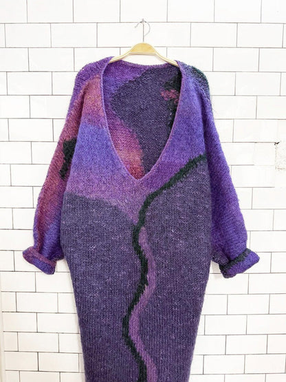 vintage mohair chunky slouchy knit sweater maxi dress - good market thrift store