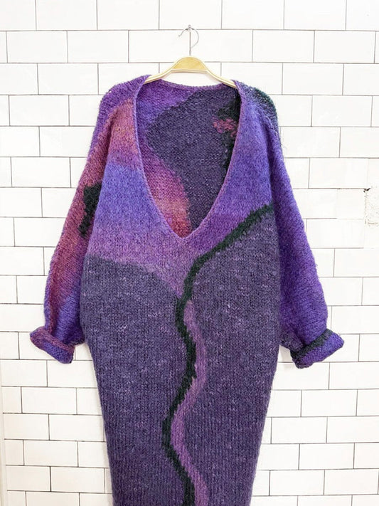 vintage mohair chunky slouchy knit sweater maxi dress - good market thrift store