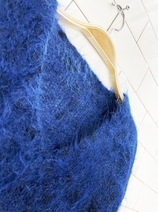 vintage mohair v - neck boxy knit sweater - good market thrift store