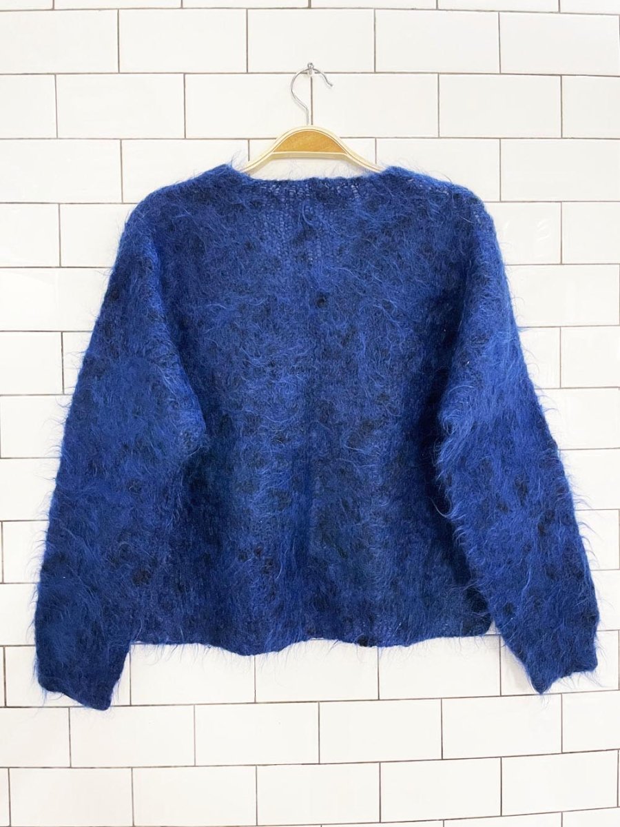 vintage mohair v - neck boxy knit sweater - good market thrift store