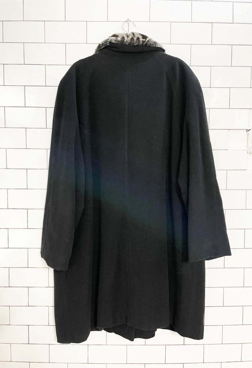 vintage mona lisa faux fur collar wool - blend coat | fen - nelli - good market thrift store