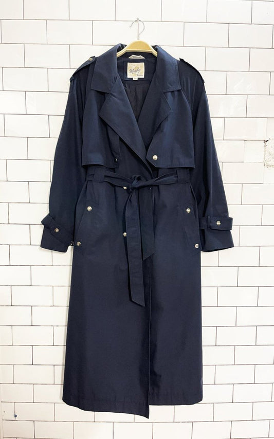 vintage mona lisa snap button belted trench coat | niccolini - good market thrift store