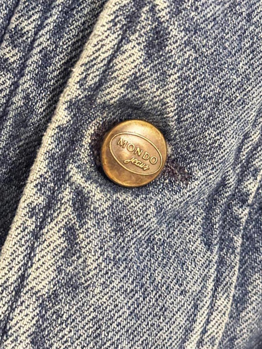 vintage mondo marco contract collar lined denim jacket | made in Italy - good market thrift store