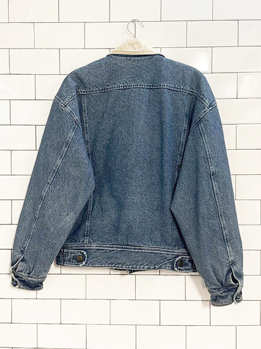 vintage mondo marco contract collar lined denim jacket | made in Italy - good market thrift store