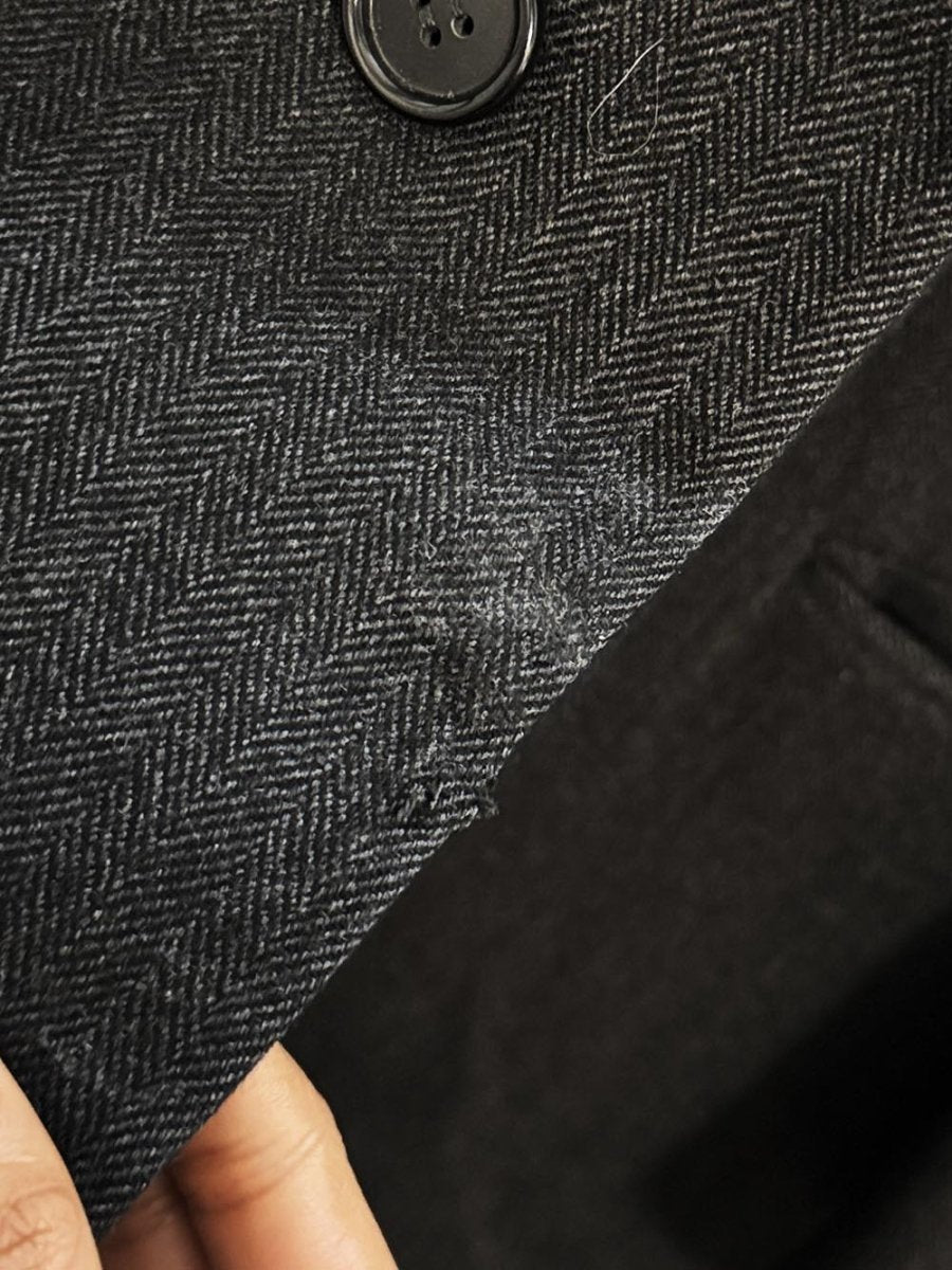 vintage mongolian cashmere herringbone coat | super magicoat | woven in Scotland - good market thrift store