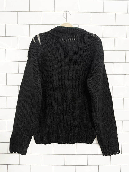 vintage montello eagle embroidery knit sweater - good market thrift store