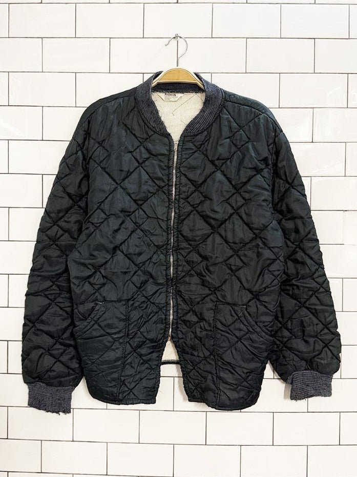 vintage montgomary ward diamond quilted full zip liner jacket - good market thrift store