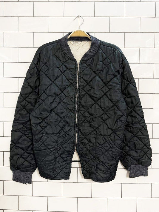 vintage montgomary ward diamond quilted full zip liner jacket - good market thrift store