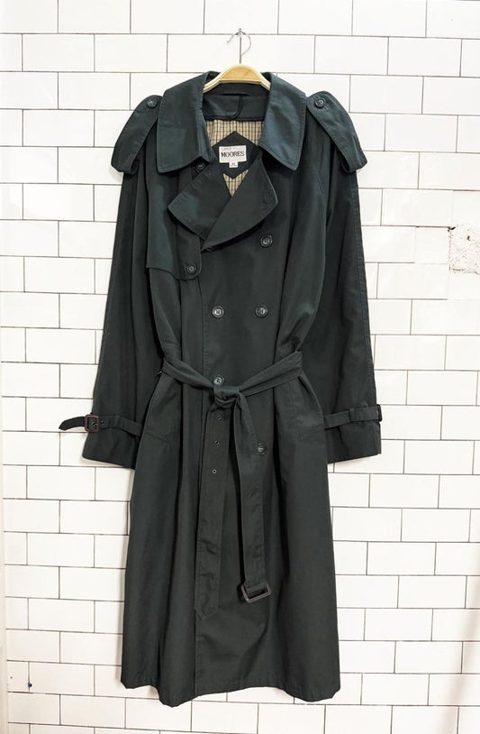 vintage moores classic belted trench coat - good market thrift store