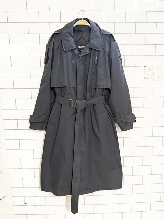 vintage moores classic belted trench coat | removable quilted lining - good market thrift store