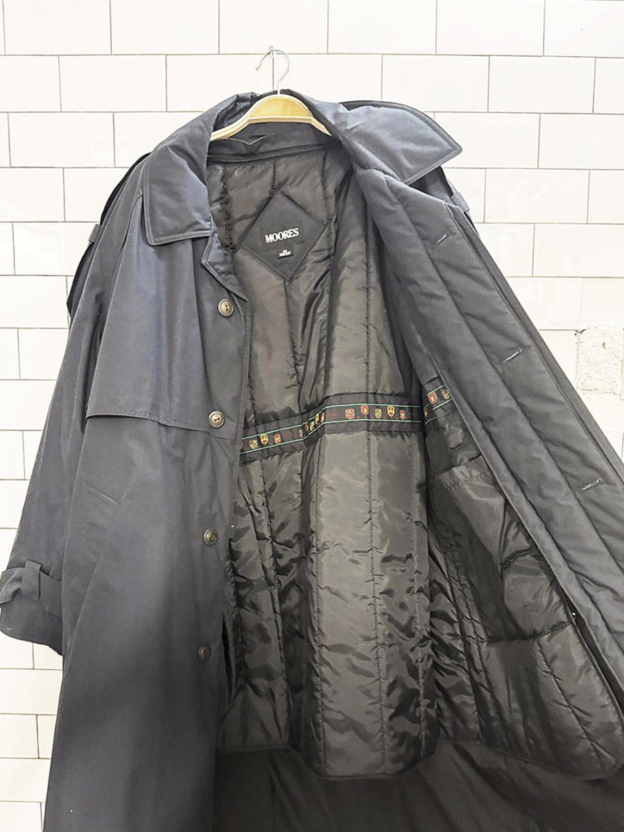 vintage moores classic belted trench coat | removable quilted lining - good market thrift store