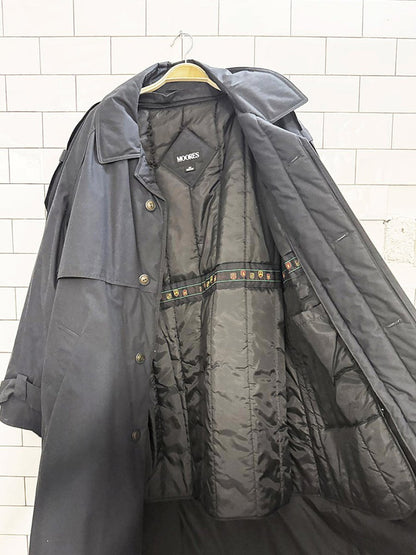 vintage moores classic belted trench coat | removable quilted lining - good market thrift store