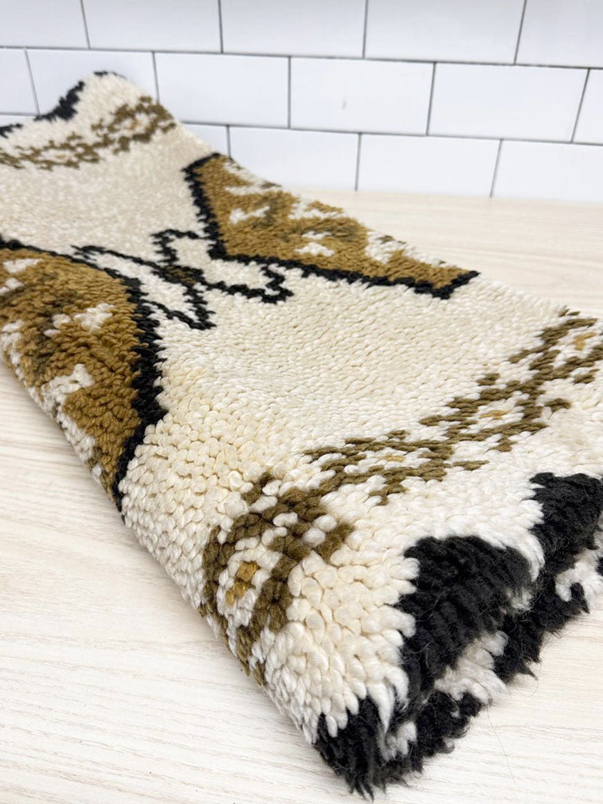 vintage moroccan wool berber shag rug | runner - good market thrift store