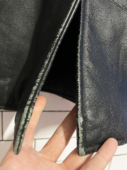 vintage multiplex enterprises hooded leather matrix coat - good market thrift store