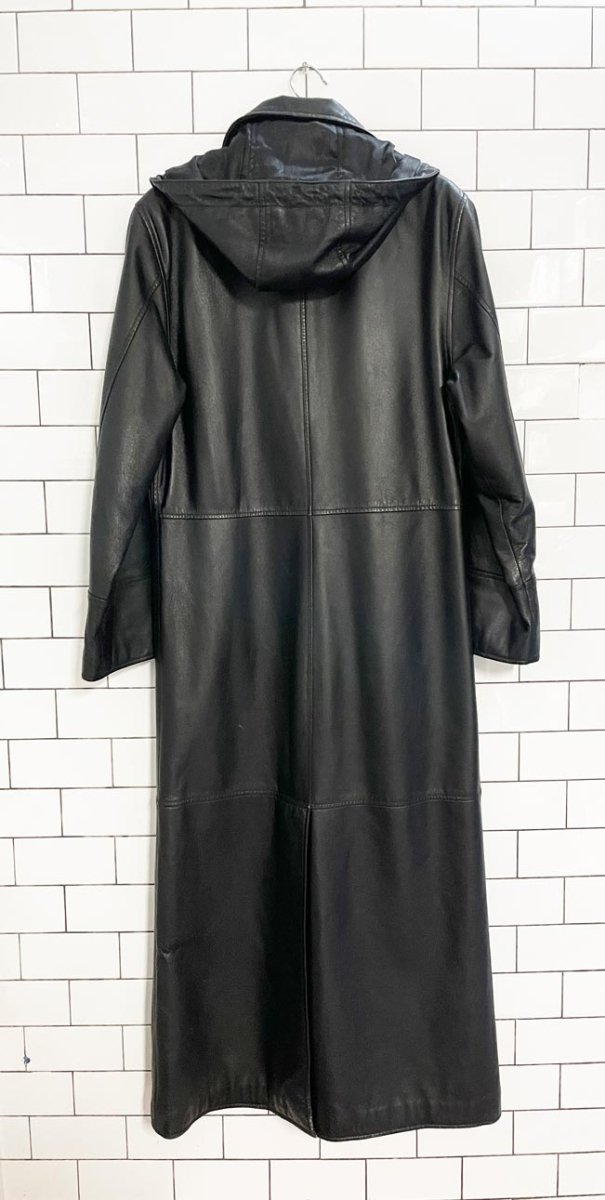 vintage multiplex enterprises hooded leather matrix coat - good market thrift store