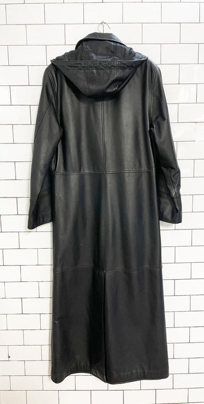 vintage multiplex enterprises hooded leather matrix coat - good market thrift store