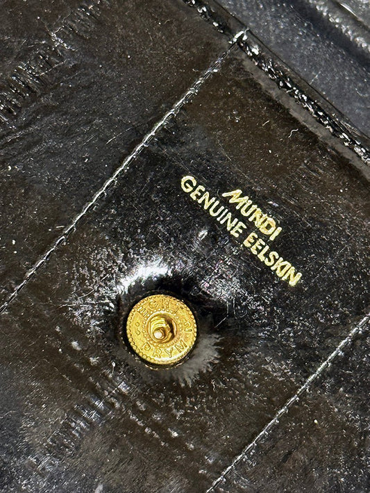 vintage mundi genuine eelskin wallet with coin purse - good market thrift store