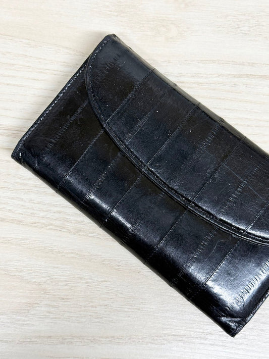vintage mundi genuine eelskin wallet with coin purse - good market thrift store