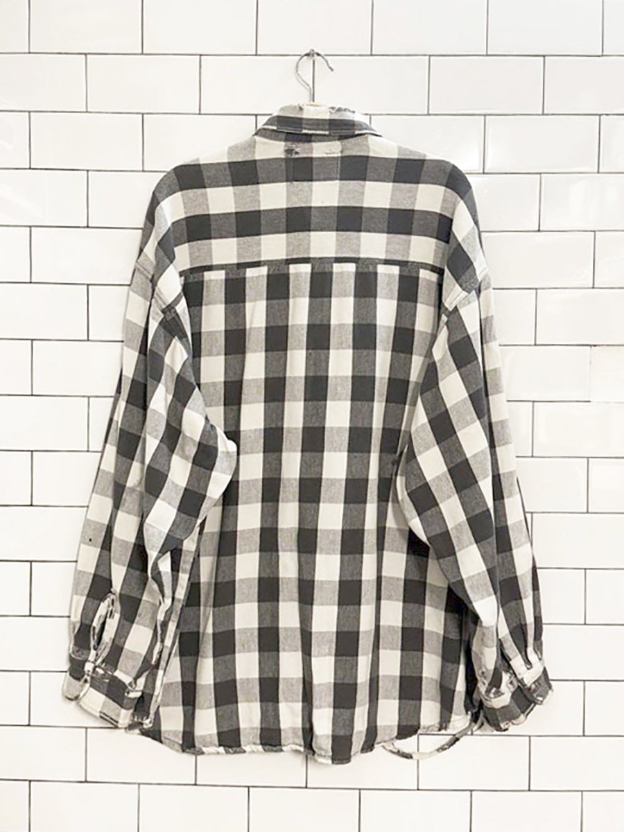 vintage mustang super distressed flannel shirt - good market thrift store
