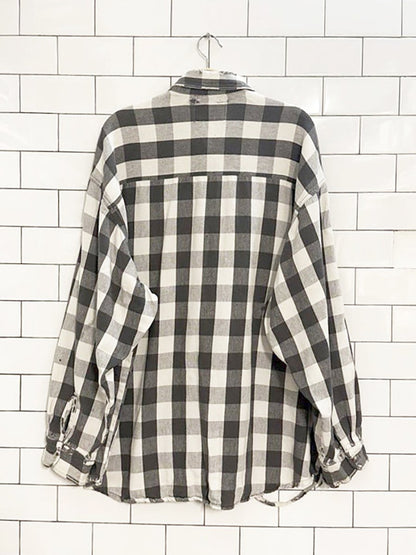 vintage mustang super distressed flannel shirt - good market thrift store