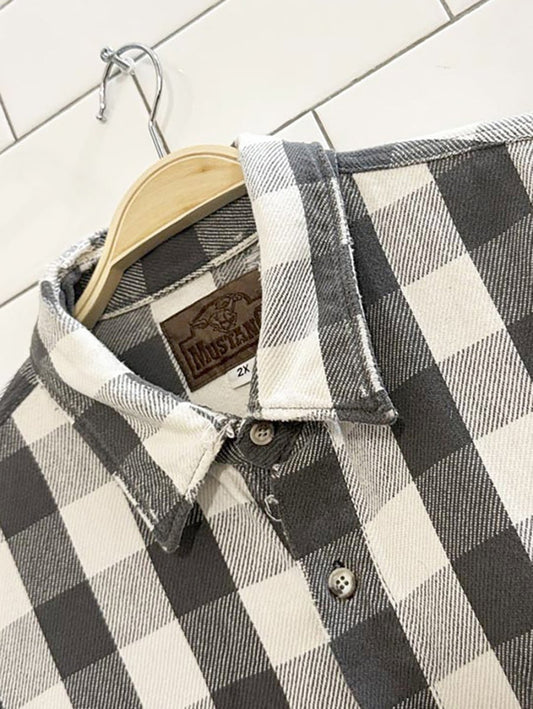 vintage mustang super distressed flannel shirt - good market thrift store