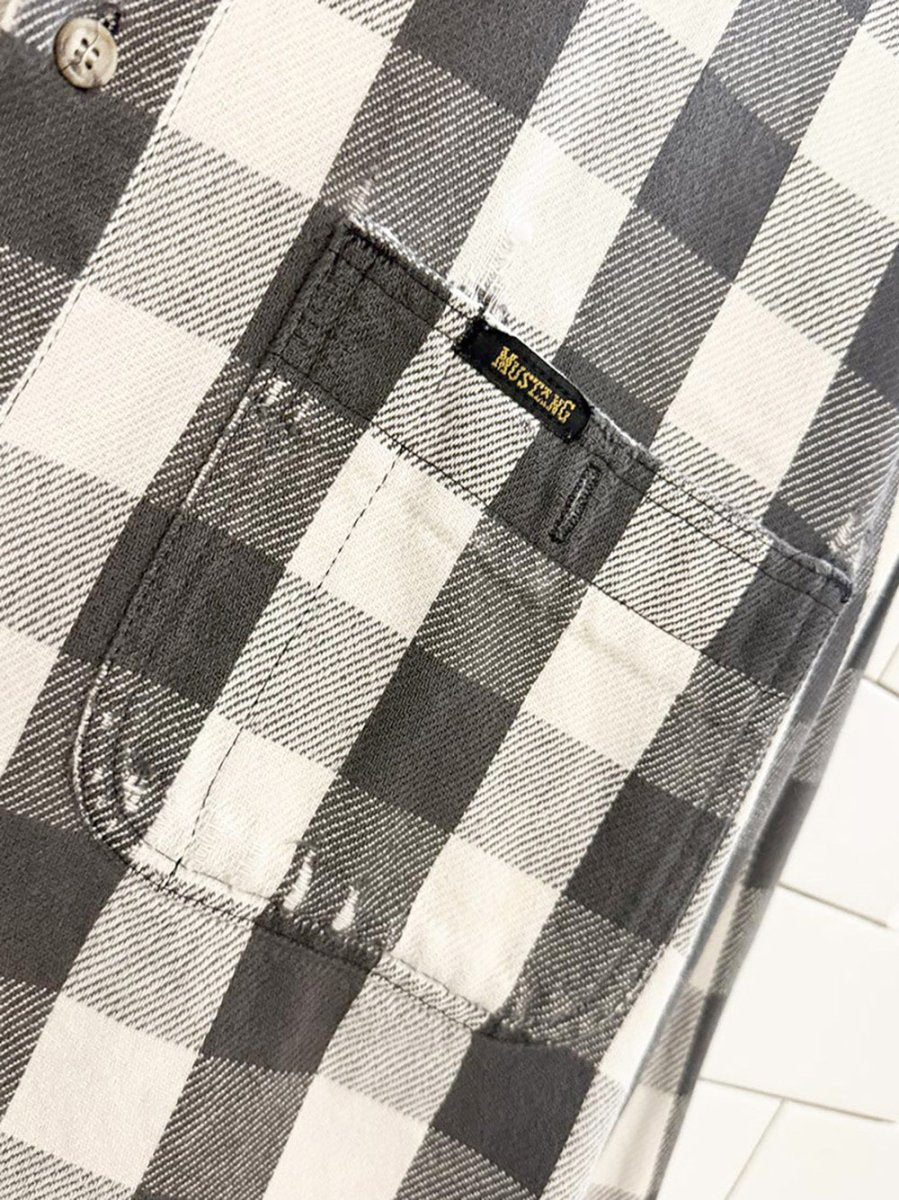 vintage mustang super distressed flannel shirt - good market thrift store