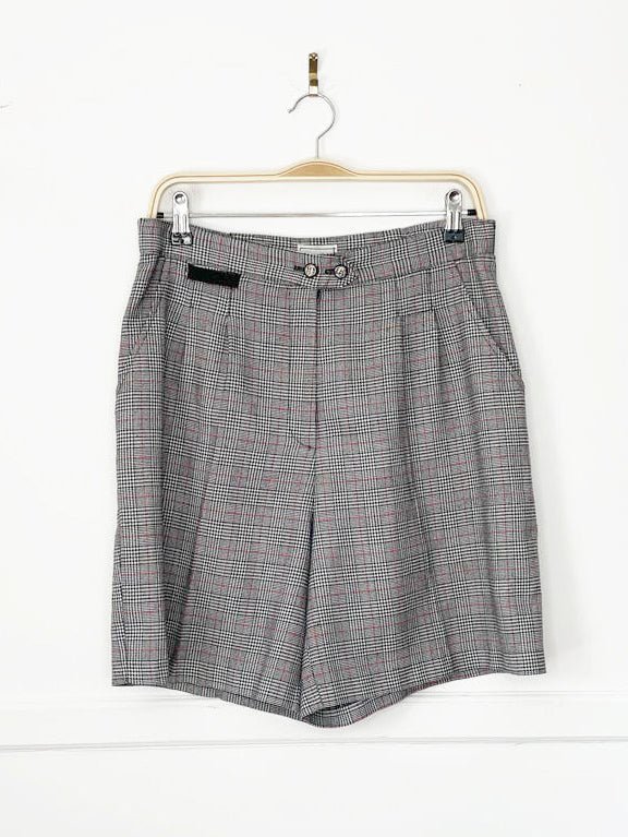 vintage natty houndstooth pleated high waist trouser shorts | made in usa - good market thrift store