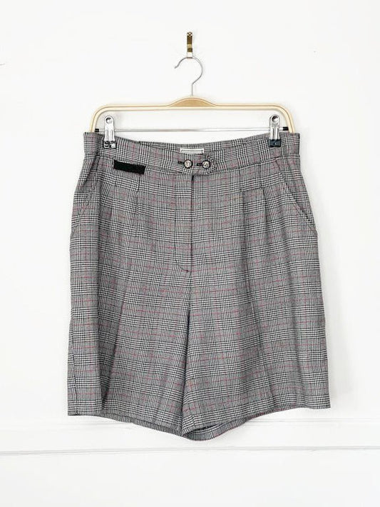 vintage natty houndstooth pleated high waist trouser shorts | made in usa - good market thrift store