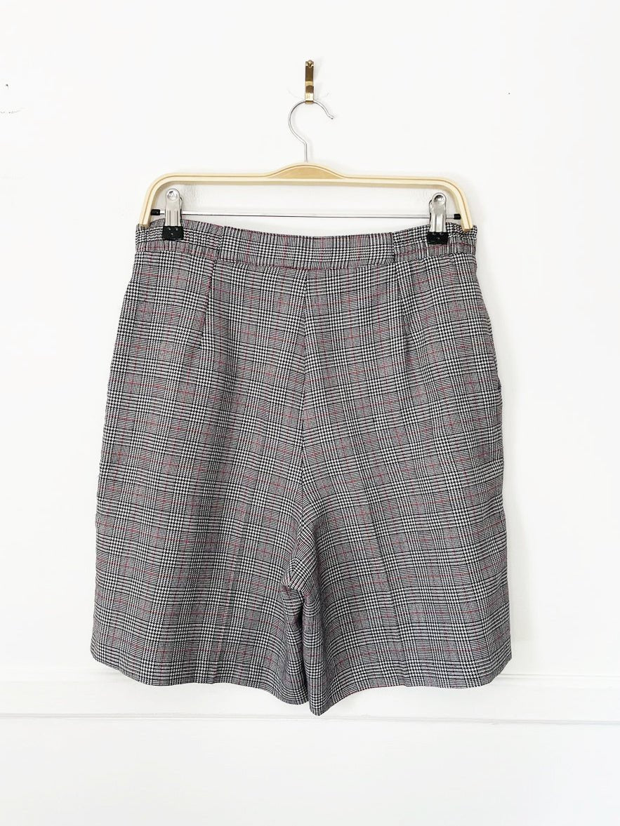 vintage natty houndstooth pleated high waist trouser shorts | made in usa - good market thrift store