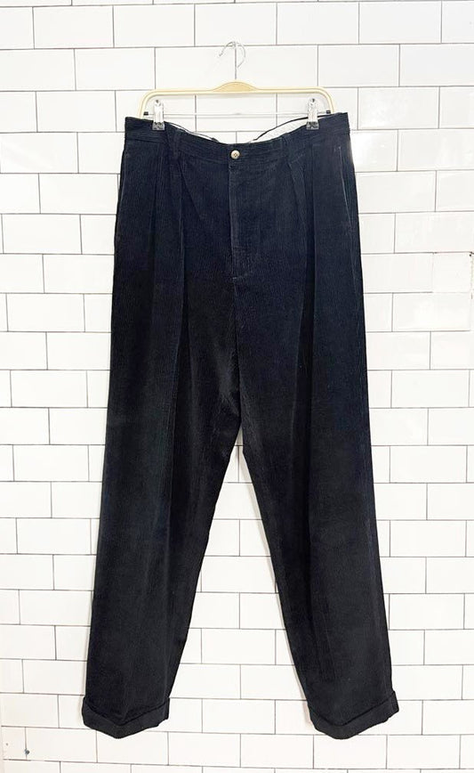 vintage nautica pleated chunky cord cuffed trousers - good market thrift store