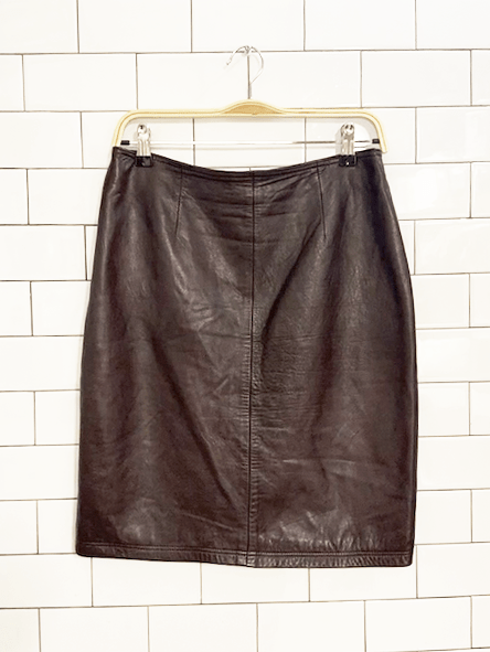 vintage neto leather butter leather mini skirt | made in Canada - good market thrift store