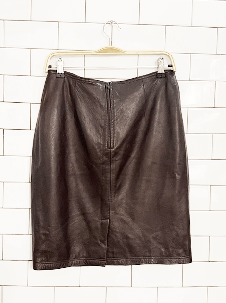 vintage neto leather butter leather mini skirt | made in Canada - good market thrift store