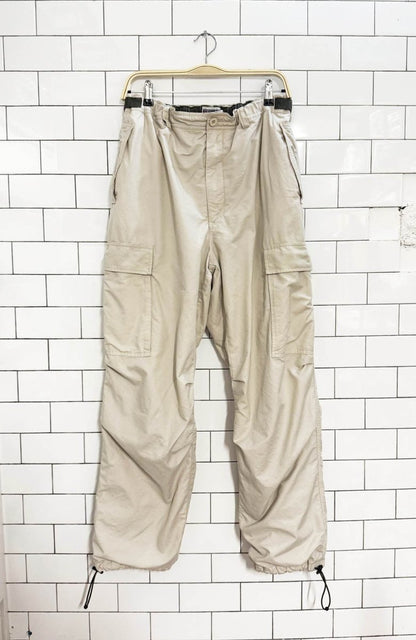 vintage nevada jeanswear drawstring waist cargo parachute pants - good market thrift store