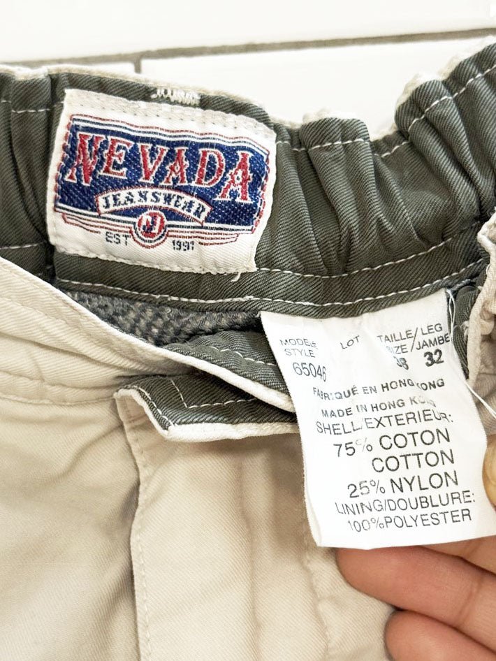 vintage nevada jeanswear drawstring waist cargo parachute pants - good market thrift store
