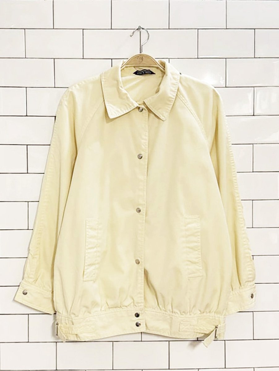 vintage niccolini butter yellow snap button bomber jacket - good market thrift store