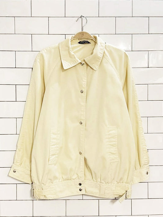 vintage niccolini butter yellow snap button bomber jacket - good market thrift store