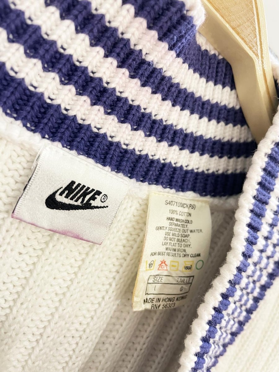 vintage nike striped collar knit sweater vest - good market thrift store