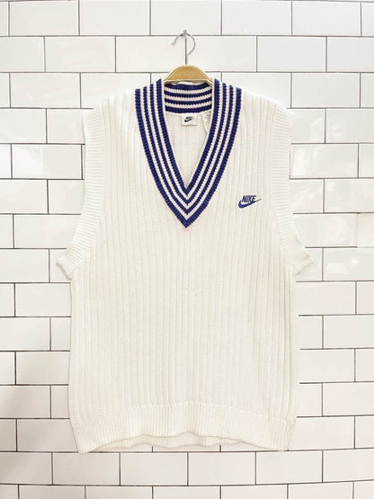 vintage nike striped collar knit sweater vest - good market thrift store