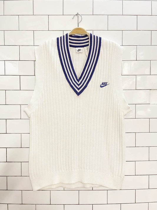 vintage nike striped collar knit sweater vest - good market thrift store