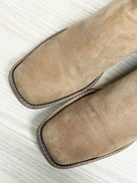 vintage nine west square toe tall suede leather boots - good market thrift store